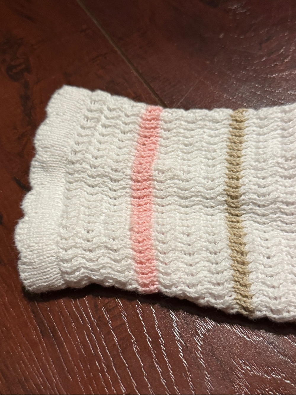 wonder nation White Knit Cardigan with Pink & Coral Stripes - Picture 4 of 5